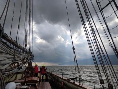 Dark skies over the St. Lawrence River