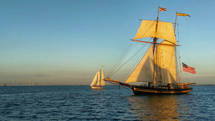 Pride of Baltimore II sailing off Annapolis, September 29, 2017, by Charlotte Faraci