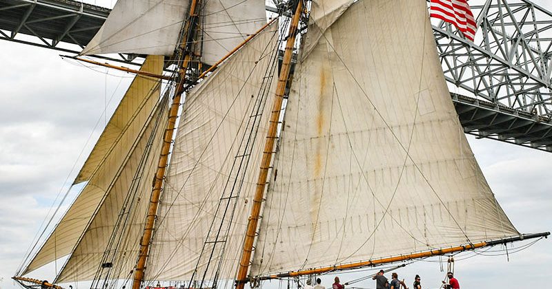 Sailing under the Key Bridge, May 14, 2020, courtesy of Mark Hergan