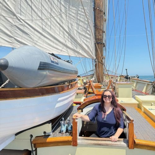 Anjali J. aboard PRIDE II during her voyage from New York to Boston.