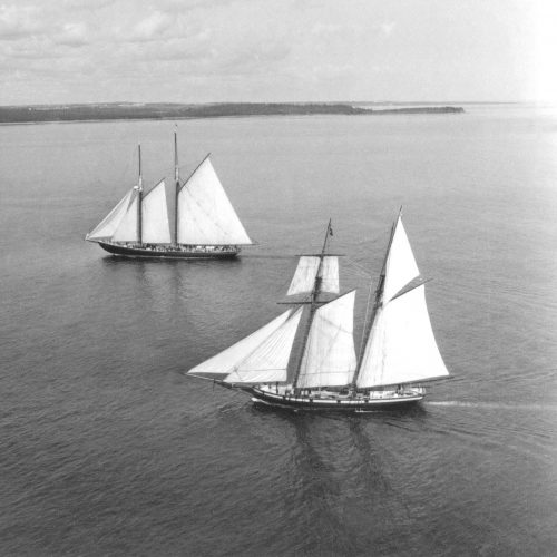 Photo: Pride and Bluenose II sailing in company. Source: Nova Scotia Archives NSIS no. 33444