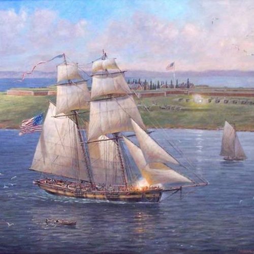 Chasseur Saluting Fort McHenry by Baltimore artist Patrick O'Brien.